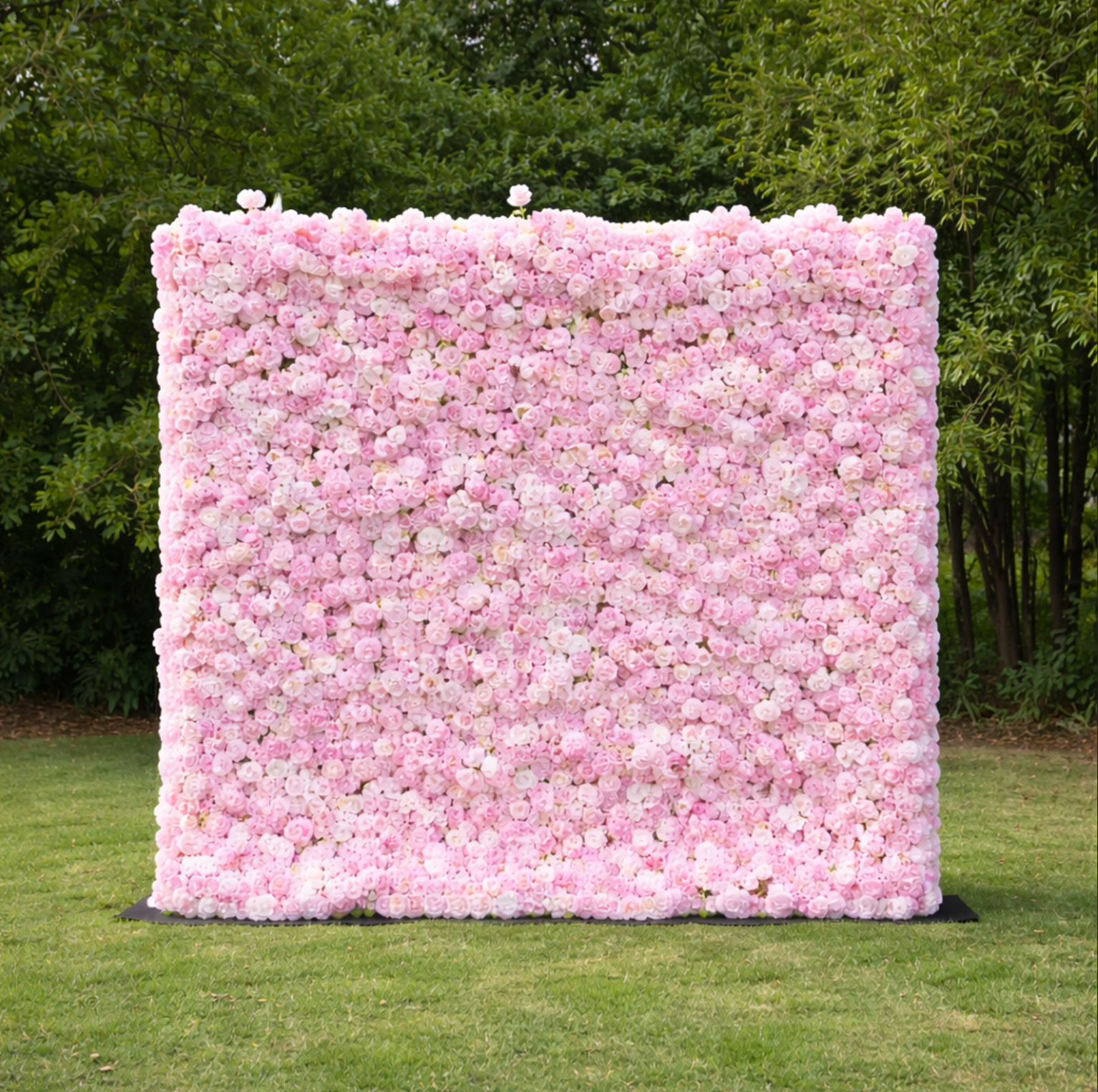 Pink flower wall rental outdoors