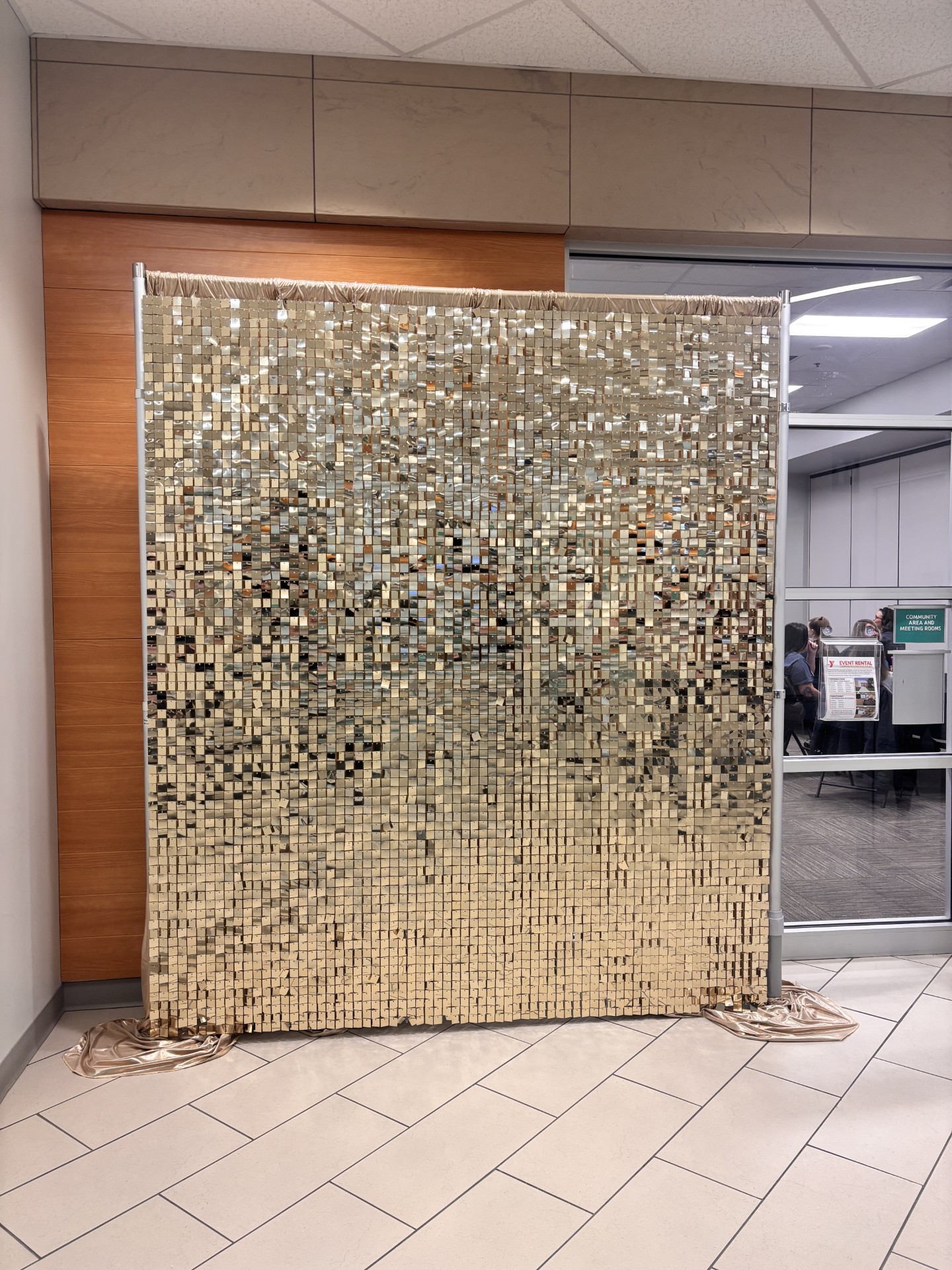 Sequin wall setup photo 1